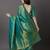 green green & beige silk blend woven design banarasi saree