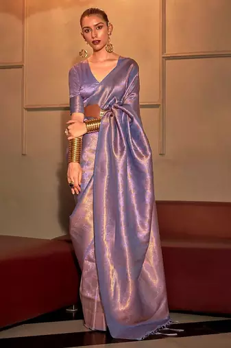 lavender ethinic motif woven design zari saree