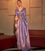 lavender ethinic motif woven design zari saree