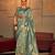 sea_green floral woven design zari saree