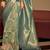 sea_green floral woven design zari saree