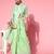 green floral saree with woven design border