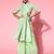 green floral saree with woven design border