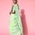 green floral saree with woven design border