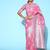 pink pink & silver ethnic motifs pure linen saree