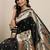 black black woven design zari silk blend paithani saree