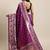 purple purple woven design zari silk blend paithani saree
