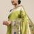 olive olive green woven design zari silk blend paithani saree
