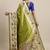 olive olive green woven design zari silk blend paithani saree