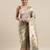 grey grey & yellow ethnic motifs silk blend saree
