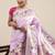 lavender lavender & gold-toned ethnic motifs silk blend saree