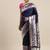 navy_blue navy blue & silver-toned ethnic motifs silk blend saree