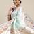Green ethnic motifs embroidered pashmina designer saree