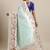 Green ethnic motifs embroidered pashmina designer saree