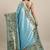 blue blue & gold-toned ethnic motifs silk blend saree