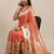 coral coral & gold-toned ethnic motifs silk blend saree