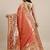 coral coral & gold-toned ethnic motifs silk blend saree