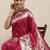 pink pink & green ethnic motifs silk blend saree