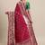 pink pink & green ethnic motifs silk blend saree