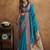blue blue & red woven design zari silk blend paithani saree