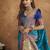 blue blue & red woven design zari silk blend paithani saree
