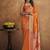 orange orange & green woven design zari paithani saree