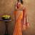 orange orange & green woven design zari paithani saree