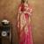 Pink pink & gold-toned ethnic motif woven design zari paithani saree