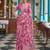 pink pink & white woven design linen blend muga saree