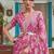 pink pink & white woven design linen blend muga saree