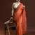 orange ethnic motifs woven design zari banarasi saree