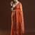 orange ethnic motifs woven design zari banarasi saree