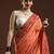 orange ethnic motifs woven design zari banarasi saree