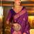 purple ethnic motif silk blend banarasi zari saree with blouse piece
