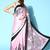 pink paisley satin saree with solid border