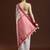 white geometric printed cotton saree with blouse