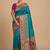 teal ethnic motifs zari pashmina handloom saree