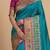 teal ethnic motifs zari pashmina handloom saree