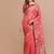 coral coral & gold-toned ethnic motifs woven design zari saree
