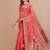 coral coral & gold-toned ethnic motifs woven design zari saree