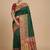 green ethnic motifs embroidered pashmina designer saree