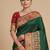 green ethnic motifs embroidered pashmina designer saree