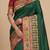 green ethnic motifs embroidered pashmina designer saree