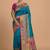 teal ethnic motifs zari pashmina heavy work saree