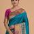 teal ethnic motifs zari pashmina heavy work saree
