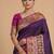 purple ethnic motifs zari pashmina handloom saree