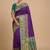 Peach peach-coloured & blue woven design silk blend banarasi saree