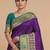 Peach peach-coloured & blue woven design silk blend banarasi saree