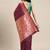 Cream cream-coloured & red floral silk blend saree