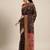 Navy blue navy blue & pink floral zari silk blend banarasi saree